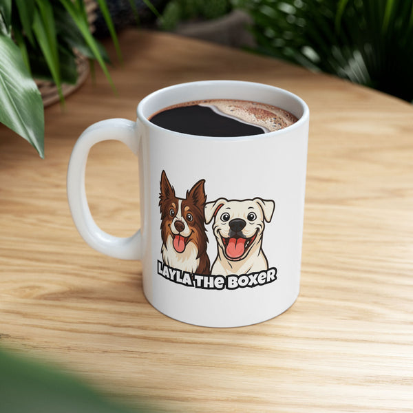 Layla the Boxer Cartoon Mug