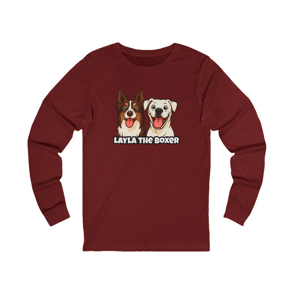 Layla the Boxer Cartoon Long Sleeve Tee