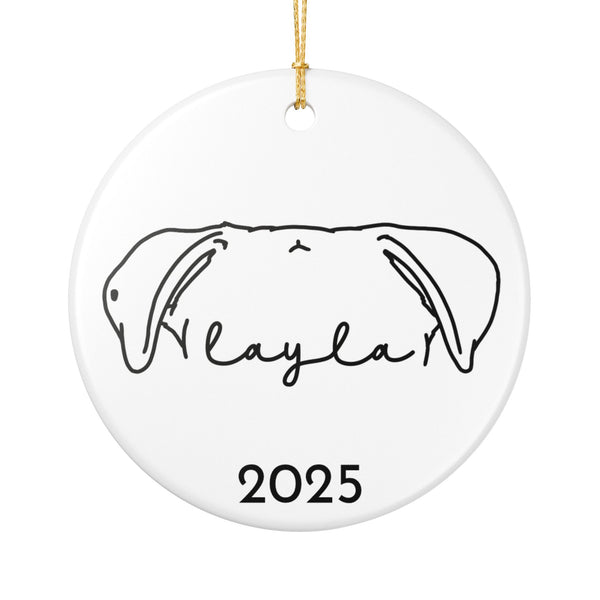 Custom Pet Ear Outline Ornament (FREE shipping)
