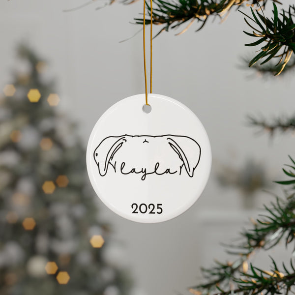 Custom Ear Outline Ornament (FREE shipping)