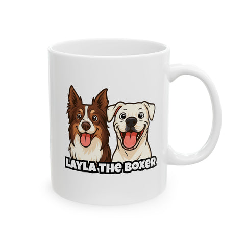 Layla the Boxer Cartoon Mug
