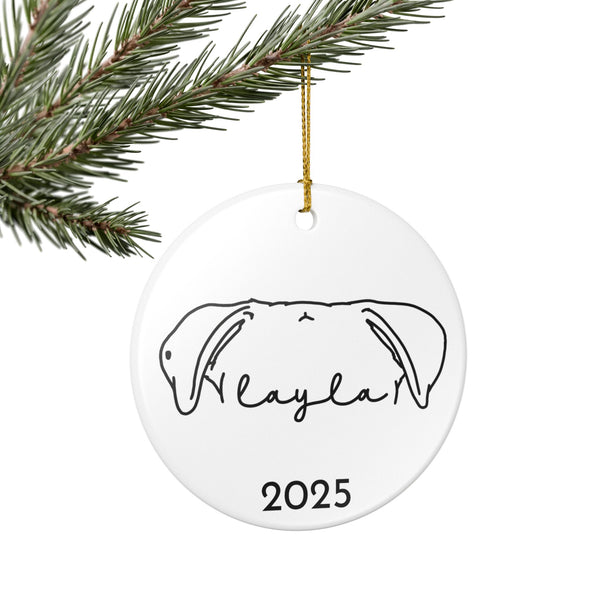 Custom Pet Ear Outline Ornament (FREE shipping)