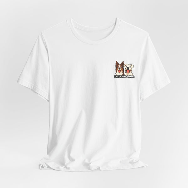 Layla the Boxer Cartoon Tee (Small Logo)