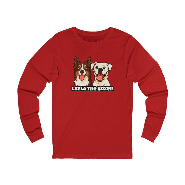 Layla the Boxer Cartoon Long Sleeve Tee
