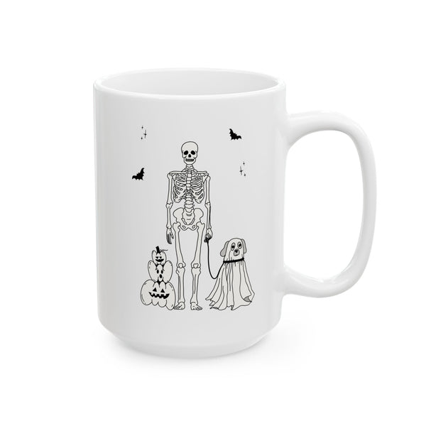 Skeleton and Ghost Dog Mug