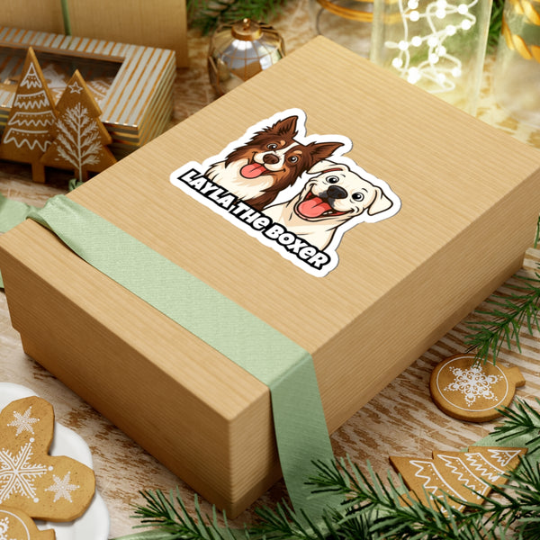 Layla the Boxer Cartoon Sticker