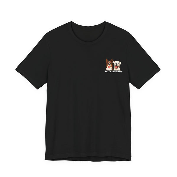 Layla the Boxer Cartoon Tee (Small Logo)