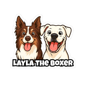 Layla the Boxer Cartoon Sticker
