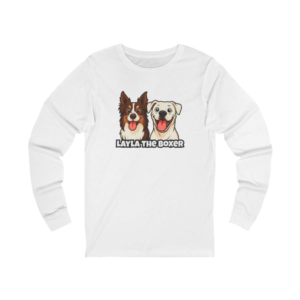 Layla the Boxer Cartoon Long Sleeve Tee