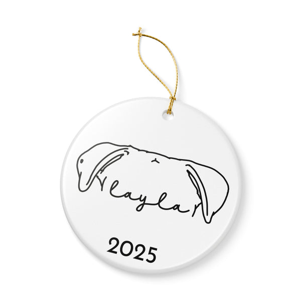 Custom Pet Ear Outline Ornament (FREE shipping)