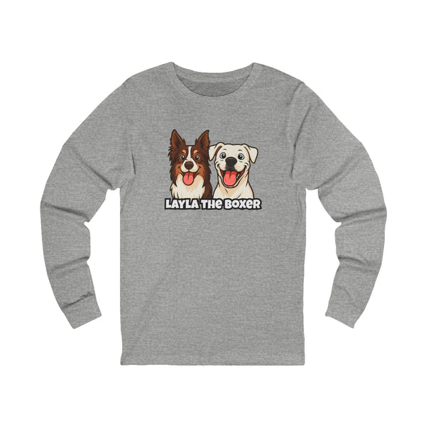 Layla the Boxer Cartoon Long Sleeve Tee