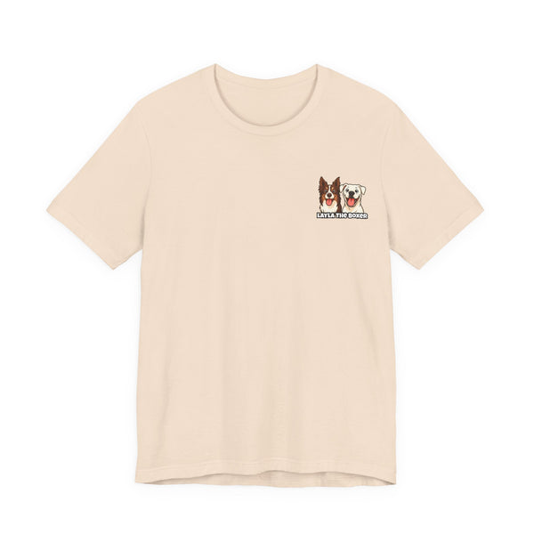 Layla the Boxer Cartoon Tee (Small Logo)
