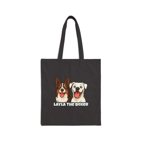 Layla the Boxer Cartoon Tote Bag