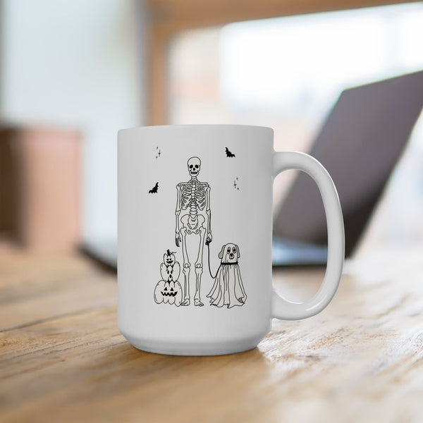 Skeleton and Ghost Dog Mug
