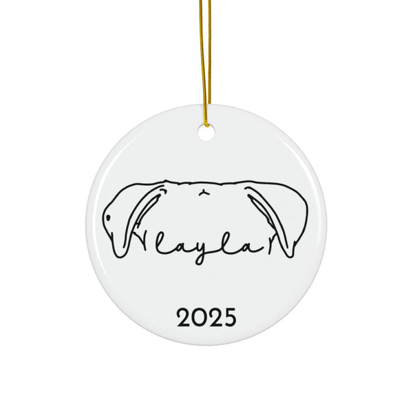 Custom Ear Outline Ornament (FREE shipping)