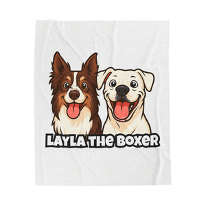 Layla the Boxer Cartoon Plush Blanket