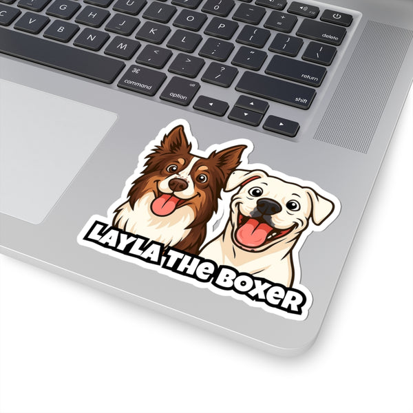 Layla the Boxer Cartoon Sticker