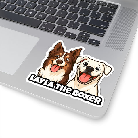 Layla the Boxer Cartoon Sticker