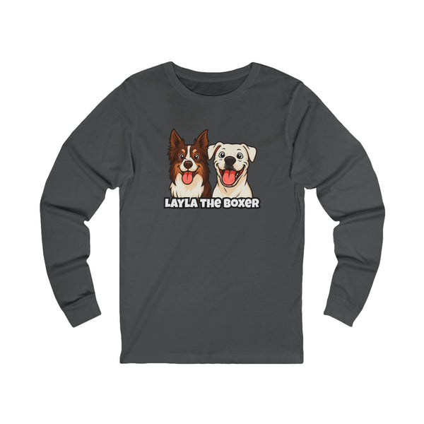 Layla the Boxer Cartoon Long Sleeve Tee
