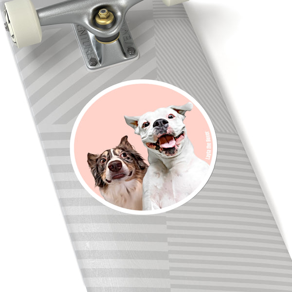 Layla the Boxer Logo Sticker (Blush)