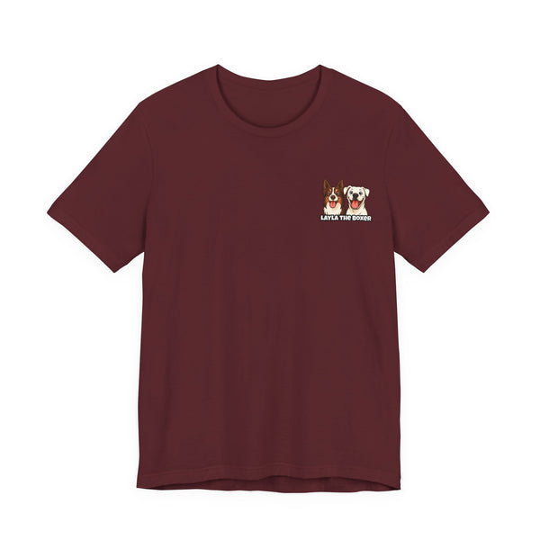 Layla the Boxer Cartoon Tee (Small Logo)