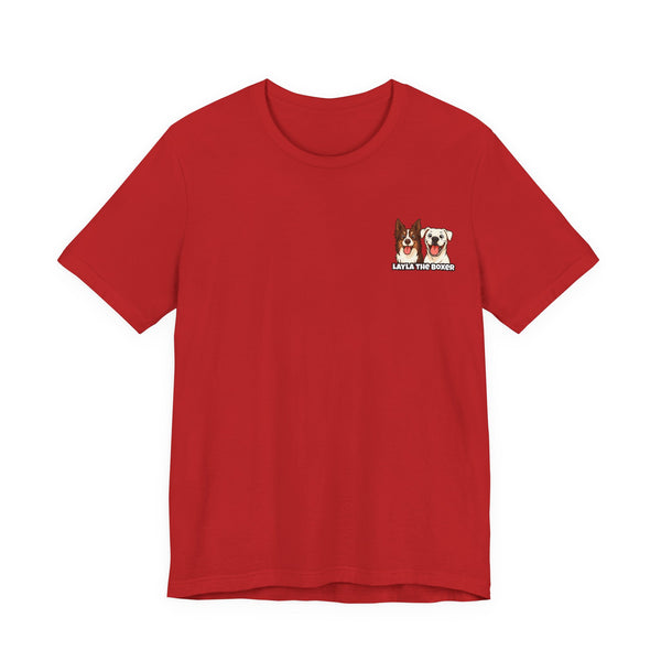 Layla the Boxer Cartoon Tee (Small Logo)