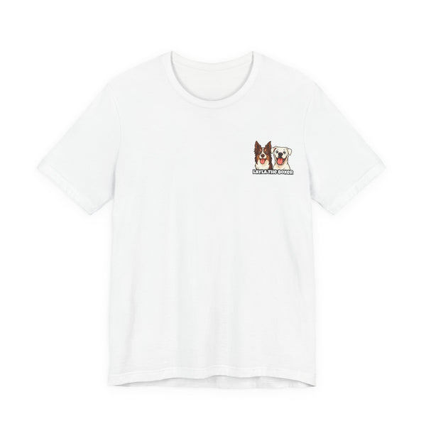 Layla the Boxer Cartoon Tee (Small Logo)