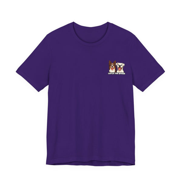 Layla the Boxer Cartoon Tee (Small Logo)