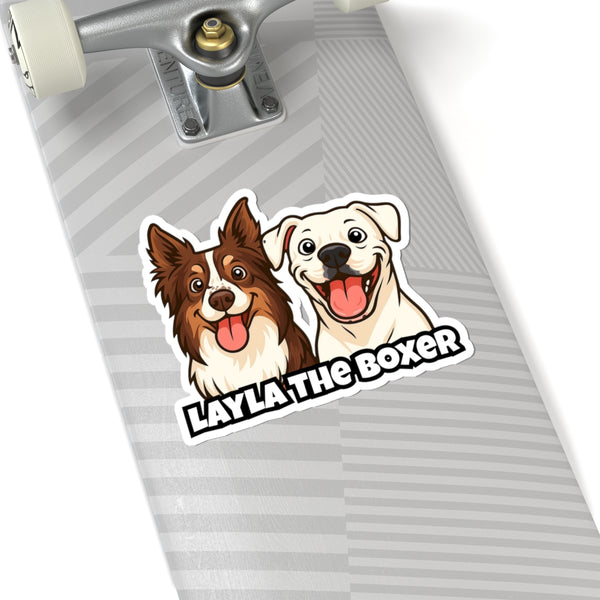 Layla the Boxer Cartoon Sticker