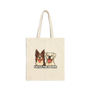 Layla the Boxer Cartoon Tote Bag