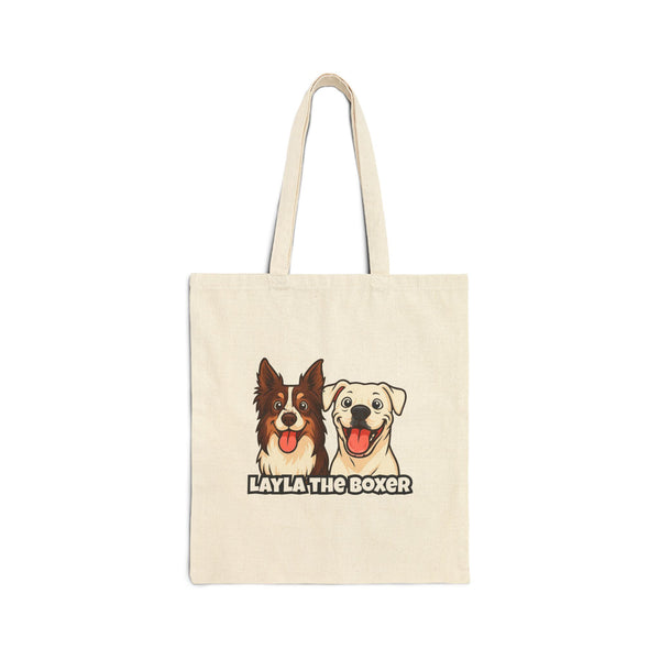 Layla the Boxer Cartoon Tote Bag