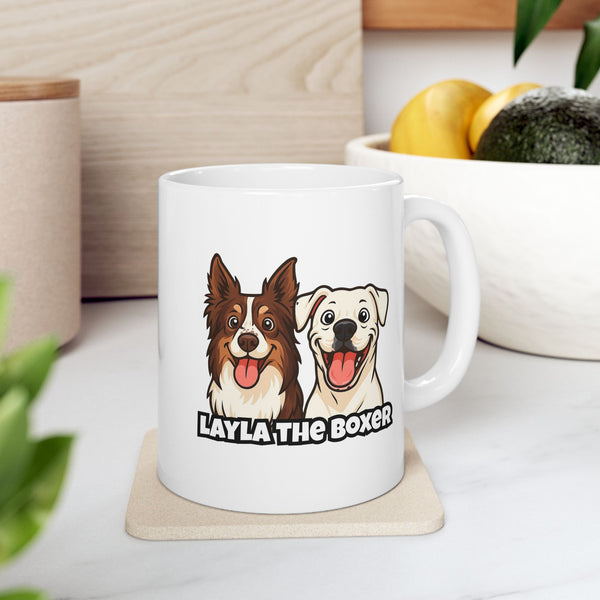 Layla the Boxer Cartoon Mug