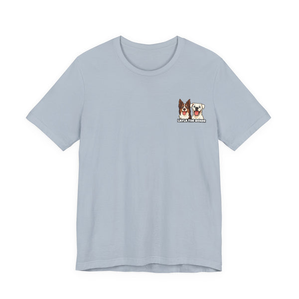 Layla the Boxer Cartoon Tee (Small Logo)