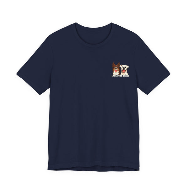Layla the Boxer Cartoon Tee (Small Logo)