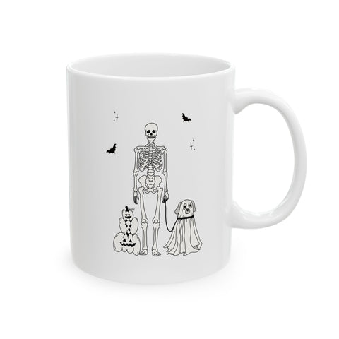 Skeleton and Ghost Dog Mug