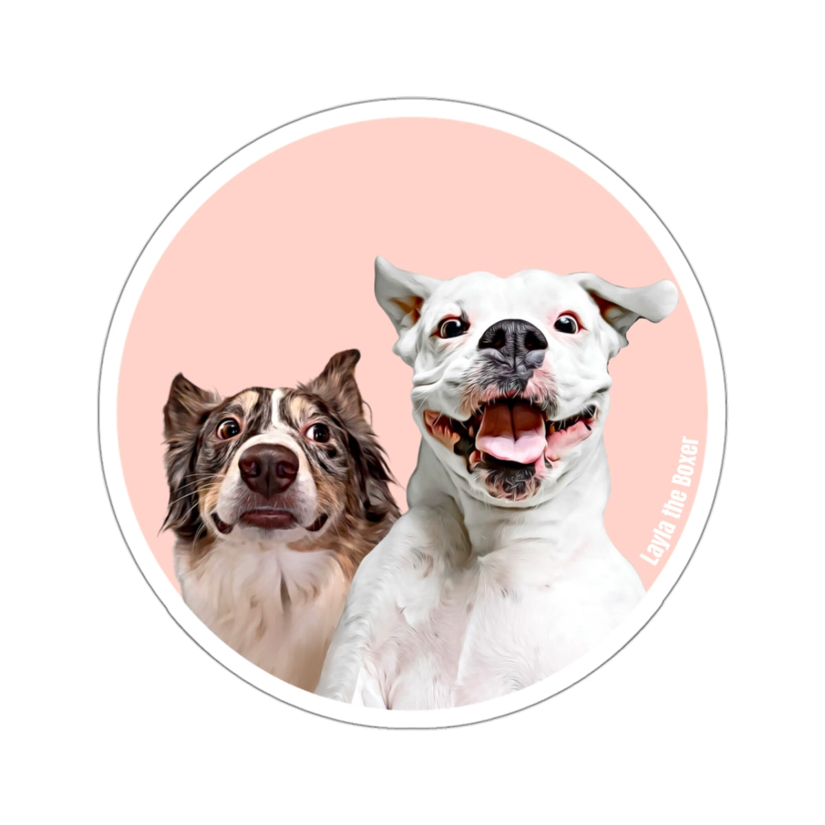 Layla the Boxer Logo Sticker (Blush)