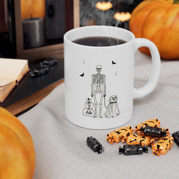 Skeleton and Ghost Dog Mug