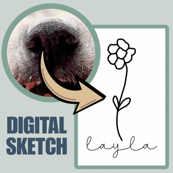 Custom Flower Doodle from Nose (DIGITAL FILE)