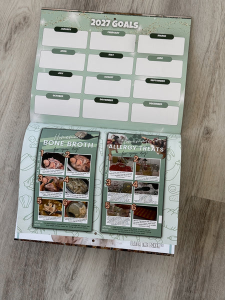 SIGNED 2027 Layla the Boxer Calendar w/ Bonus Recipes