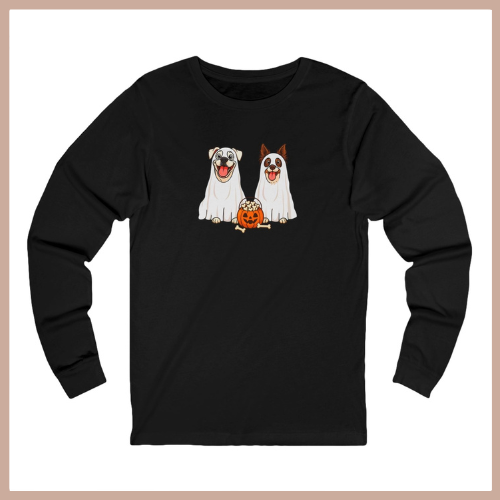 Layla and Luna Ghost Cartoon Long Sleeve Tee