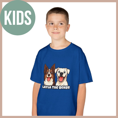 Layla the Boxer Cartoon Kids Tee