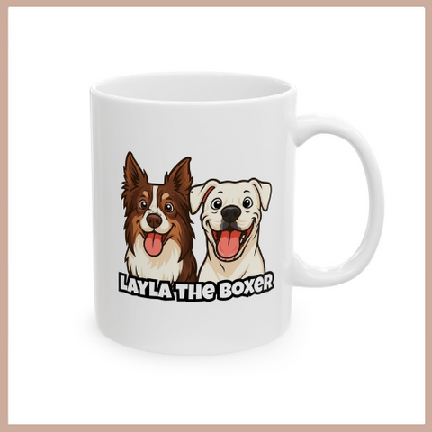 Layla the Boxer Cartoon Mug