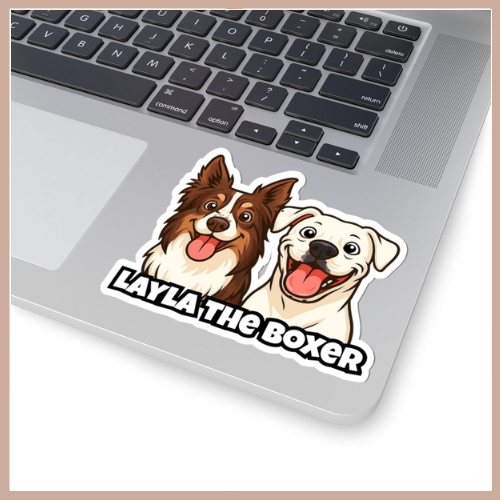 Layla the Boxer Cartoon Sticker