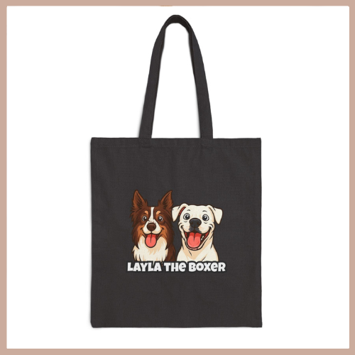 Layla the Boxer Cartoon Tote Bag
