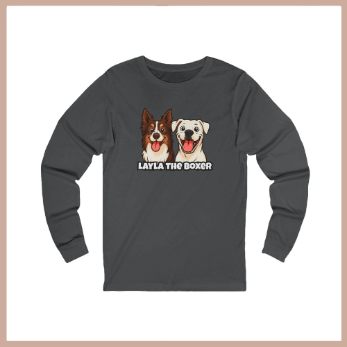 Layla the Boxer Cartoon Long Sleeve Tee